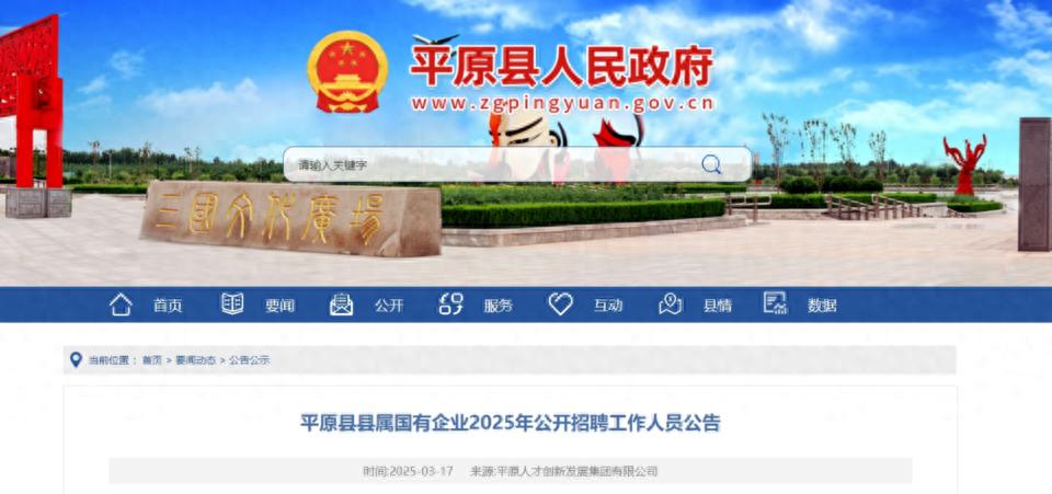 平原縣縣屬國(guó)有企業(yè)公開招聘33名工作人員