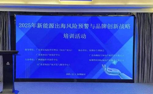 聚焦知識產(chǎn)權(quán)護航出海,2025年新能源出海風險預警與品牌創(chuàng)新戰(zhàn)略培訓活動在深圳成功舉辦